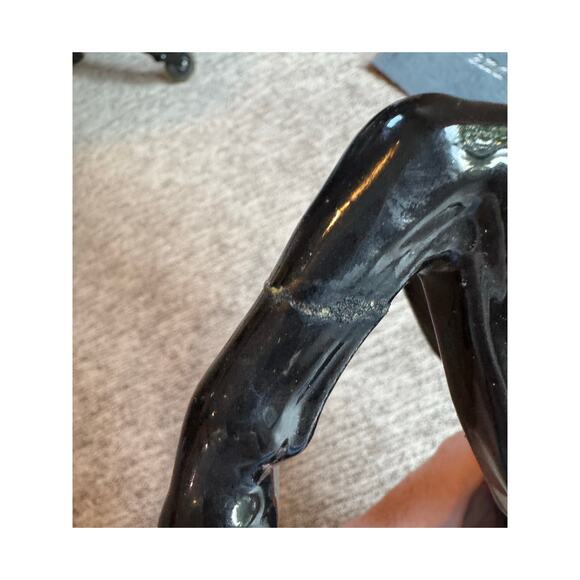 Mid Century Modern Gold Glazed Ceramic Horse.  *damaged - Picture 4 of 8